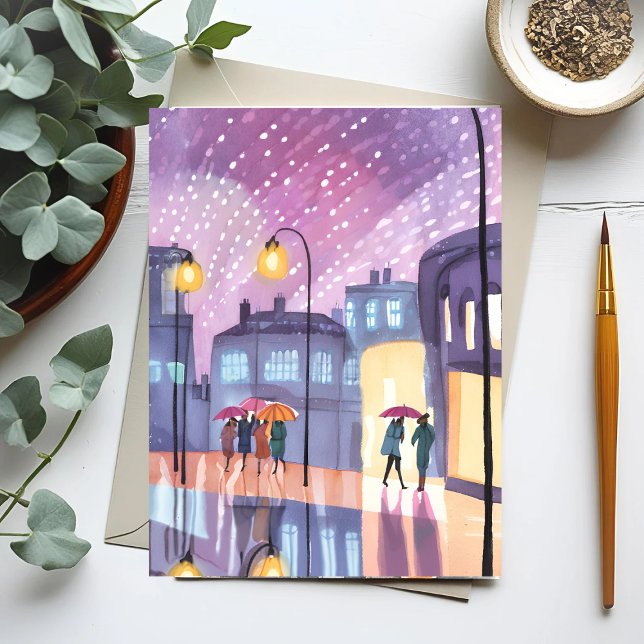 Lofi Rainy Walk | Colourful City Lights Watercolor Postcard (Creator Uploaded)