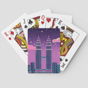 LoFi Vaporwave Retro 80s Kuala Lumpur Malaysia Playing Cards