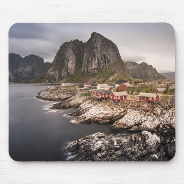 Lofoten Fishing Village Hamnoya Mouse Mat (Front)