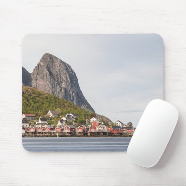 Lofoten Fishing Village - Norway Mouse Mat (With Mouse)