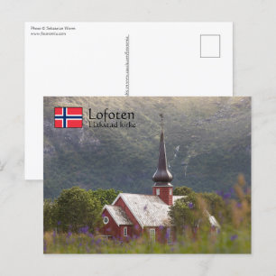 Lofoten Flakstad Church Postcard