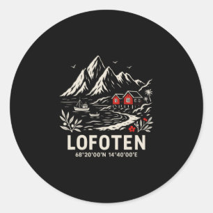 Lofoten Island Norway Beach Vacation Classic Round Sticker