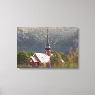Lofoten Islands Flakstad Church Canvas Print