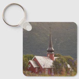 Lofoten Islands Flakstad Church Key Ring
