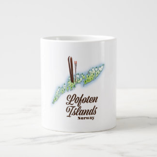 Lofoten islands, Norway ski poster. Large Coffee Mug