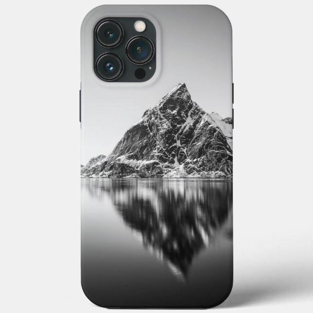 Lofoten Mountain Black and White Photo Case-Mate iPhone Case (Back)
