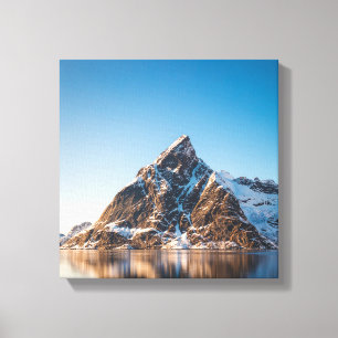 Lofoten Mountain Landscape Photo  Canvas Print