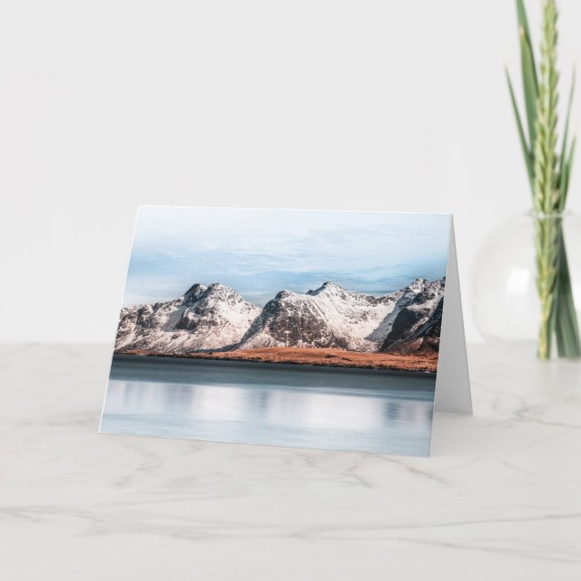 Lofoten Mountains Landscape Photo Card (Front)
