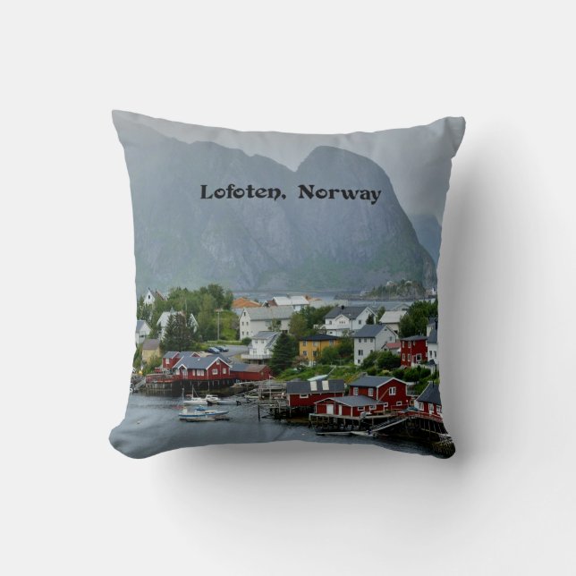 Lofoten, Norway scenic landscape photograph Cushion (Front)