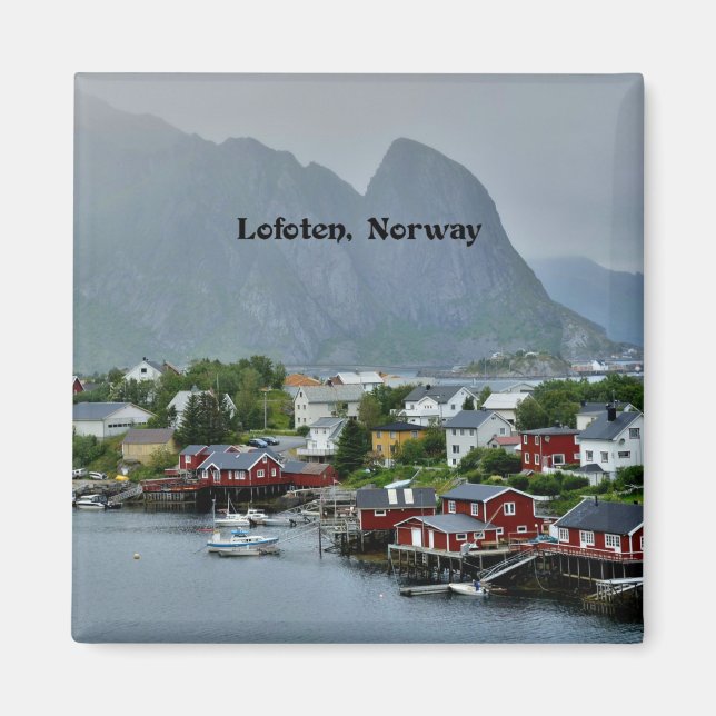 Lofoten, Norway scenic landscape photograph Magnet (Front)