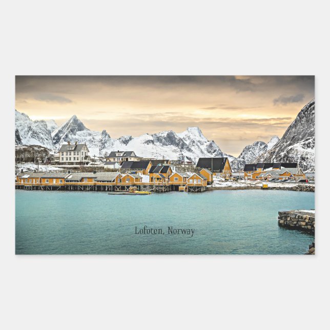 Lofoten, Norway scenic photograph Rectangular Sticker (Front)