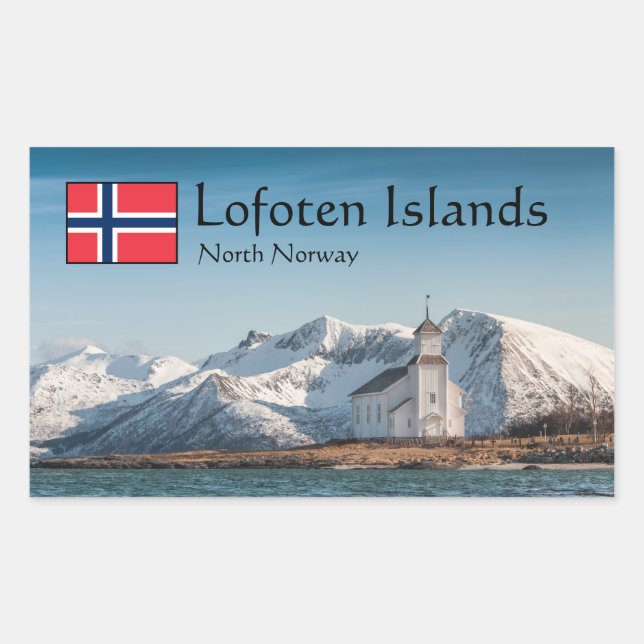 Lofoten Norway Souvenir  Rectangular Sticker (Front)