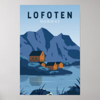 Lofoten Norway Travel Vintage Art