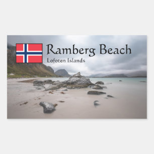 Lofoten Ramberg Beach Rectangular Sticker