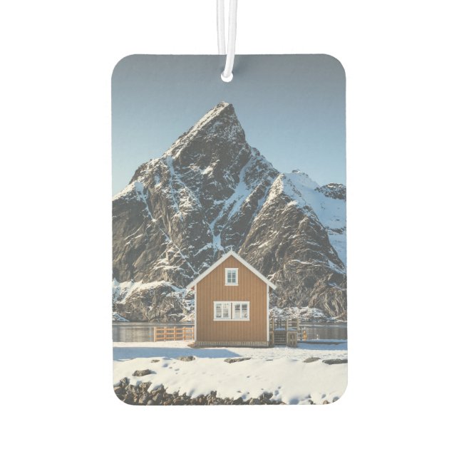 Lofoten Yellow Cabin Car Air Freshener (Back)