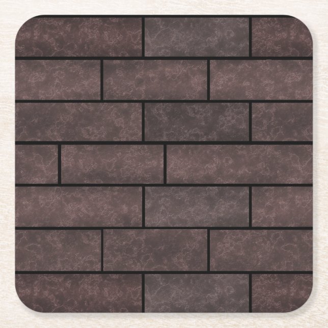 Loft, brick square paper coaster (Front)