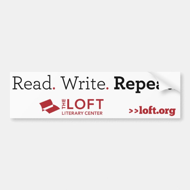 Loft Bumper Sticker: Read. Write. Repeat Sticker (Front)