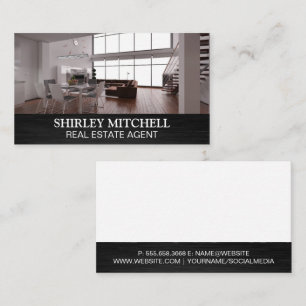 Loft Kitchen and Stairway   Real Estate Home Business Card