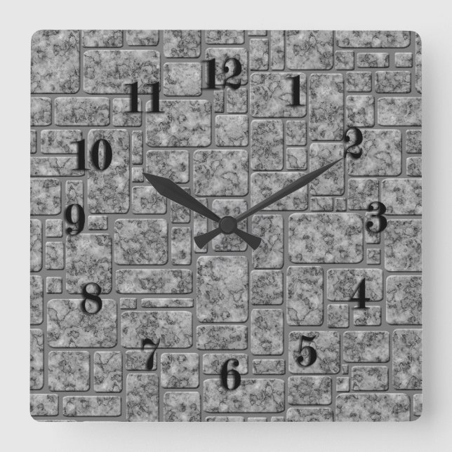 Loft, marble loft square wall clock (Front)