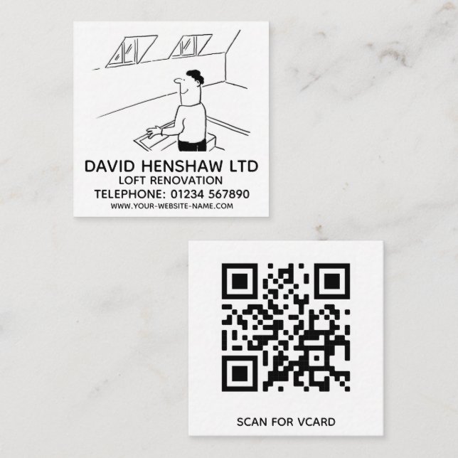 Loft Renovation Square Business Card (Front/Back)