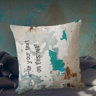 Loft style old painted brick wall cushion