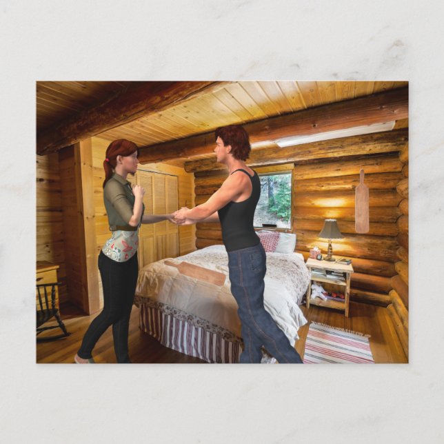 LOG BEDROOM CDD D/s Honeymoon POSTCARD (Front)