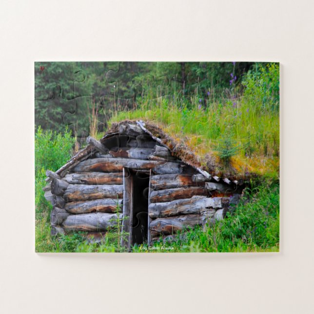 Log Cabin Alaska Jigsaw Puzzle (Horizontal)