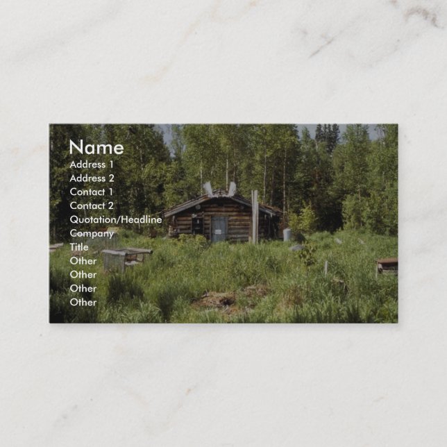 Log Cabin along the Nowitna River Business Card (Front)