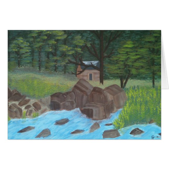 Log Cabin and Trees (Front Horizontal)