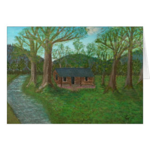 Log Cabin and Trees