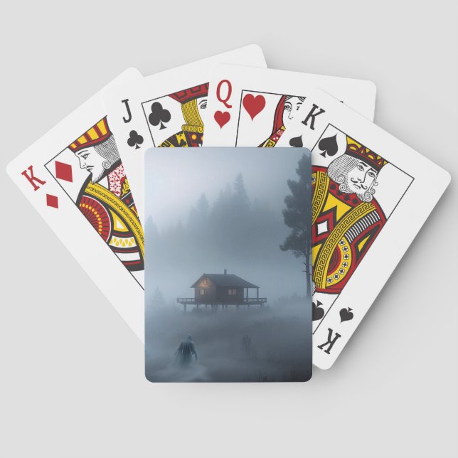Log Cabin by the Haunted Lake Playing Cards (Back)