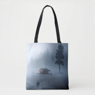 Log Cabin by the Haunted Lake Tote Bag