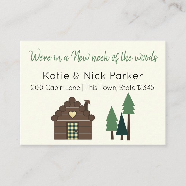 Log Cabin Change of Address Enclosure Card (Front)