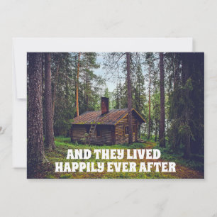 LOG CABIN HAPPILY EVER AFTER WEDDING INVITATIONS