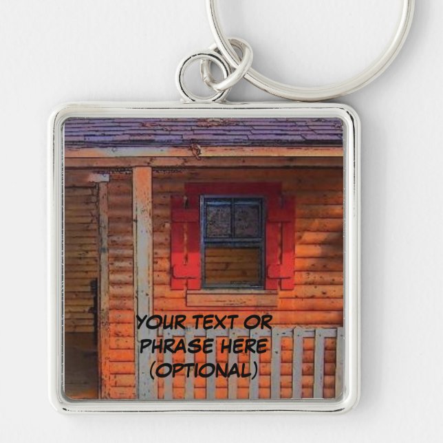 Log Cabin Home Key Ring (Front)
