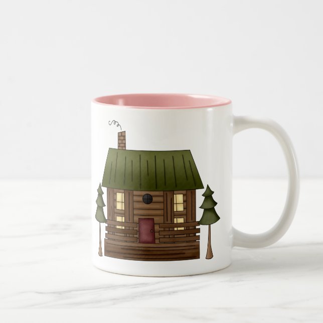 Log Cabin Home Two-Tone Coffee Mug (Right)