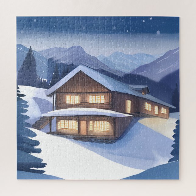 Log Cabin in the Mountains Jigsaw Puzzle (Vertical)