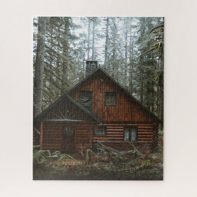 LOG CABIN IN WOODS JIGSAW PUZZLE (Vertical)