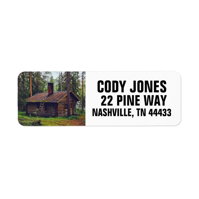 LOG CABIN IN WOODS RETURN ADDRESS LABELS (Front)