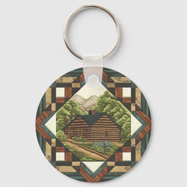 Log Cabin Key Ring (Front)