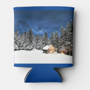 Log Cabin Mountain View Can Cooler