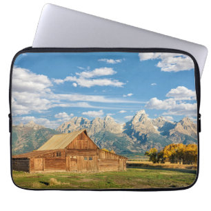Log Cabin Near Mountain Range Laptop Sleeve