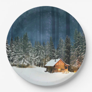 Log Cabin Paper Plate