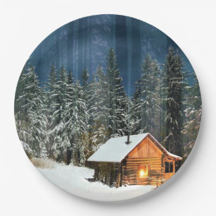 Log Cabin Paper Plate