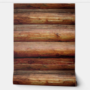 LOG CABIN PEEL AND STICK WALLPAPER