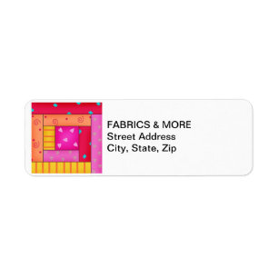 Log Cabin Quilt Block Return Address Label