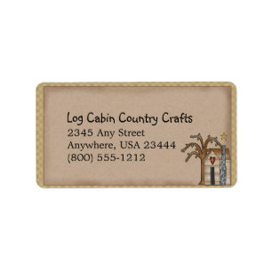 Log Cabin Rustic Primitive Country Label
