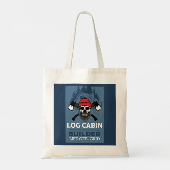 Log Cabin Tiber Frame Builder Tote Bag (Back)