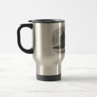 log cabin travel mug | 1800s cabin engraving