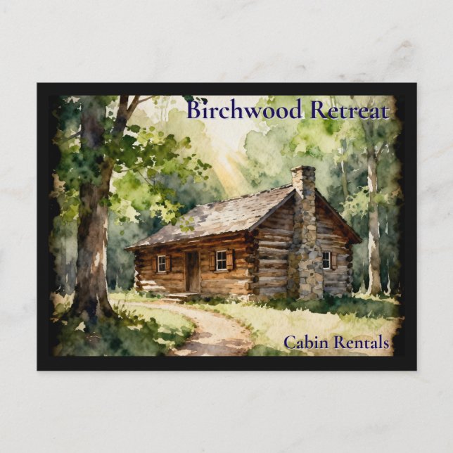Log Cabin Vignette Vacation Rental Postcard (Front)